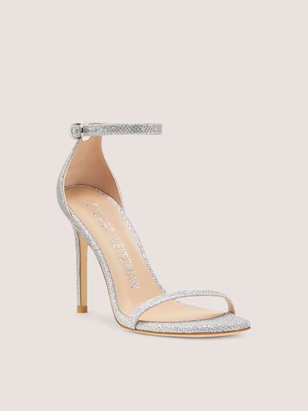 Stuart Weitzman Nudistcurve 100 Sandal in Crystal